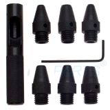 Locheisen Set Maxi, 6 Eins�tze , 6-teilig + Griffstange