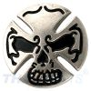 Concho #132 28mm Sch�del Kreuz Concho Leathercraft Antik-Silber