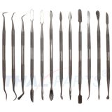 Modelliereisen, Packung mit 12 St�ck, Griff aus Stahl, doppelseitig