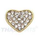 Strassmotiv Herz Gold zum Aufschieben f�r 10mm Gurtband