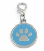 Halsbandanh�nger Pfote blau #14 Schmuck Anh�nger Hundemarke 25mm