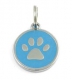 Halsbandanh�nger Pfote blau #19 Schmuck Anh�nger Hundemarke 30mm