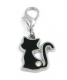 Strassanh�nger Charm Katze Schwarz #32 Strass Schmuck Anh�nger